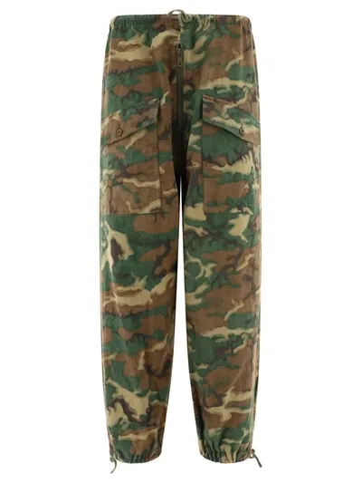 Givenchy Camo Print Drawstring Trousers In Green