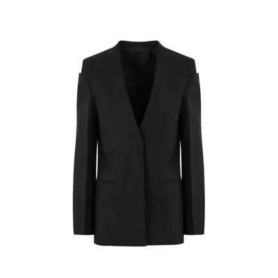 Givenchy Collarless Blazer In Black