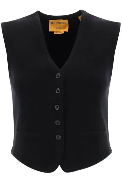 Guest In Residence Tailored Cashmere Vest In Black