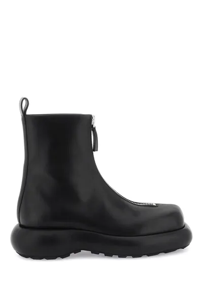 Jil Sander Zip-up Leather Boots In Black