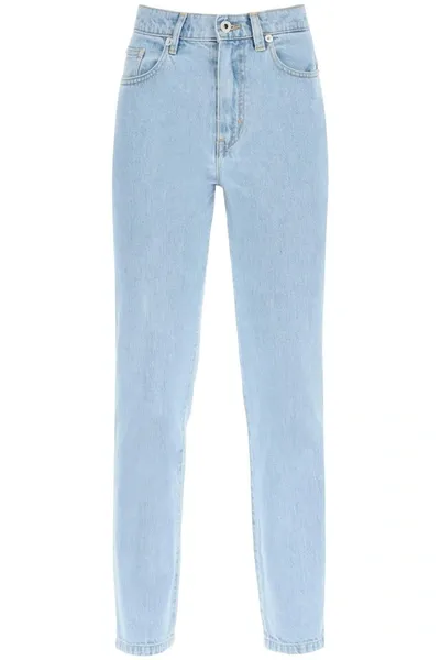 Kenzo Straight-leg Bleached Jeans In Blue