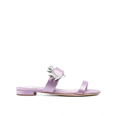 Manolo Blahnik Chivela 010 Flats In Lilac