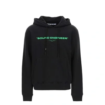 Off-white Logo Hooded Sweatshirt In Black