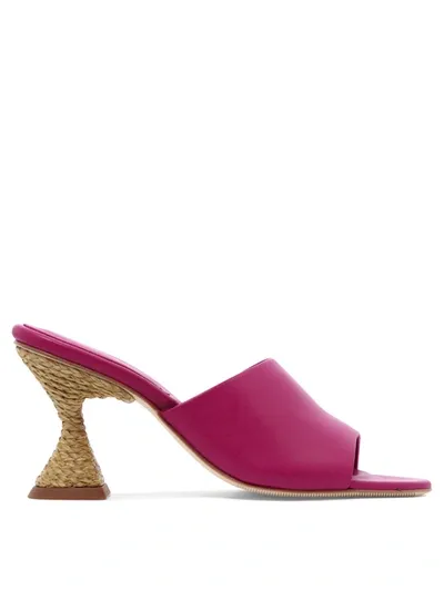 Paloma Barceló Brigite Leather Mules In Fuchsia