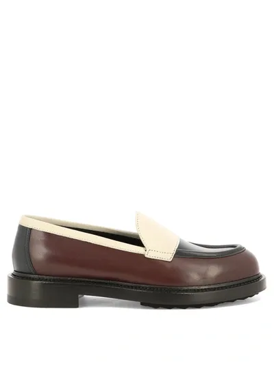 Pierre Hardy Panelled Leather Loafers In Brown