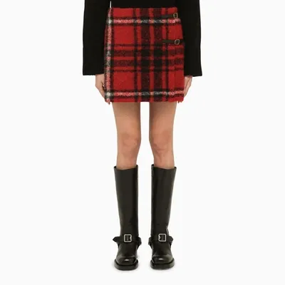 Polo Ralph Lauren Mini Skirt Check In Red