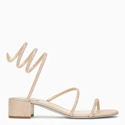 René Caovilla Cleo Sandals In Beige