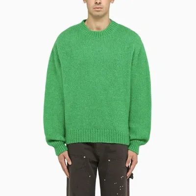 Represent Mohair-blend Crew-neck Jumper In Island Green