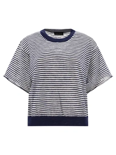 Roberto Collina Striped Sweater In Blue