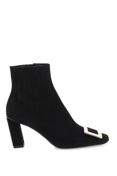 Roger Vivier Belle Vivier Buckle Chelsea Ankle Boots In Black