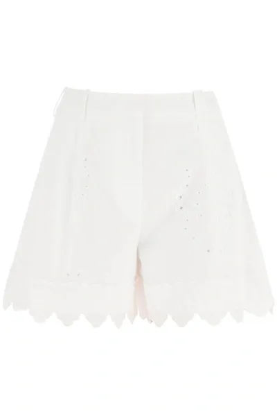 Simone Rocha Embroidered-trim Shorts In White