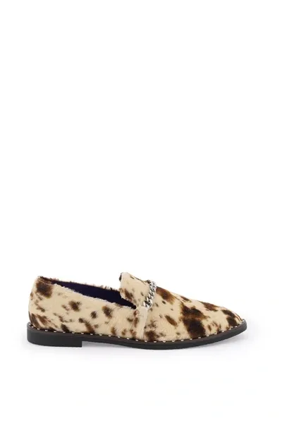 Stella Mccartney Falabella Loafers In Appaloosa-printed Velvet In Multicolor