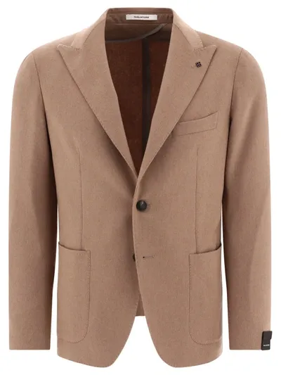 Tagliatore Single Breasted Blazer In Beige