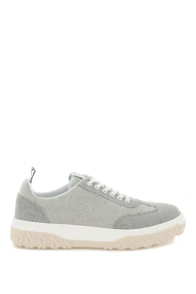 Thom Browne Cotton Sneaker In Gray