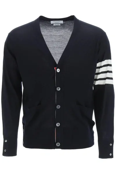 Thom Browne 4-bar Cardigan Men In Blue