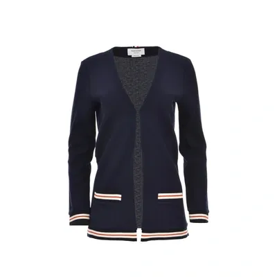 Thom Browne Cotton Cardigan In Blue