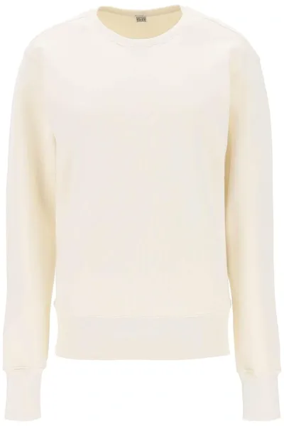 Totême Toteme Crew Neck Sweatshirt In Bianco