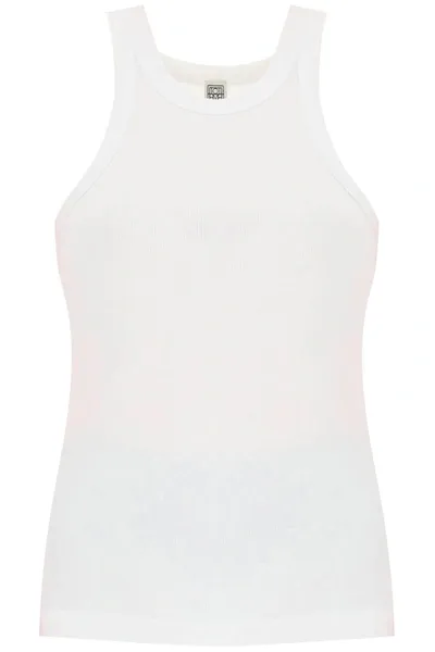 Totême Ribbed Tank Top In White