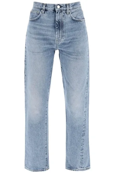 Totême Twisted Seam Cropped Jeans In Blue