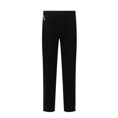 Versace Cotton Gabardine Trousers In Black