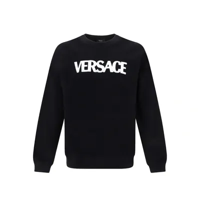 Versace Logo Sweartshirt In Black