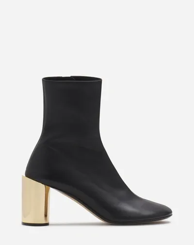 Lanvin 75mm Round-toe Leather Boots In Black