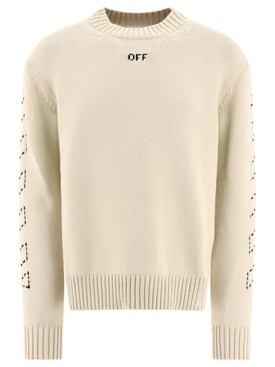 Off-white Diag Arrows Jumper In Beige,black