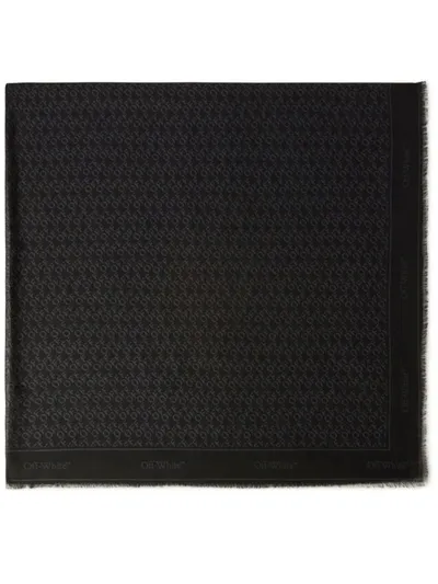 Off-white Off-stamp Scarf In Black Blac