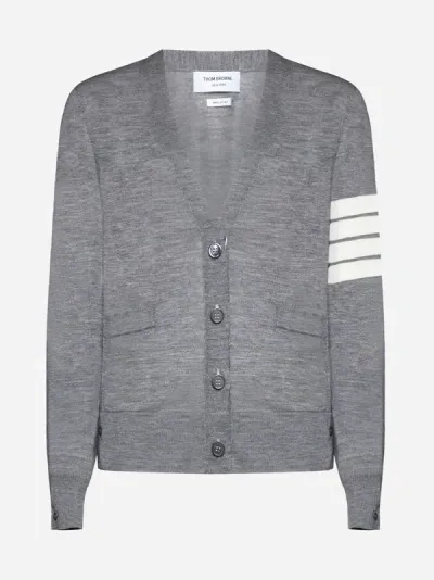 Thom Browne Cardigan In Light Grey