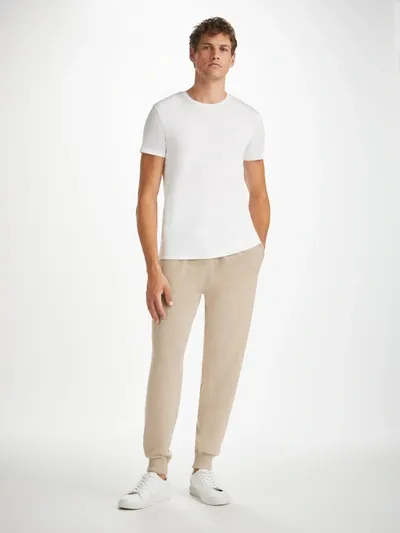 Derek Rose Finley Tapered-leg Cashmere Jogging Bottoms In Oat