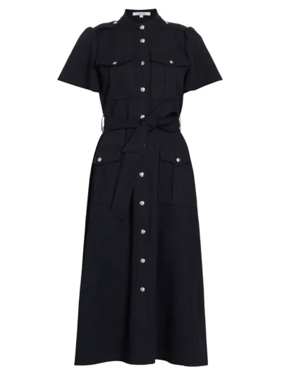 Derek Lam 10 Crosby Judy Button-front Utility Shirtdress In Midnight