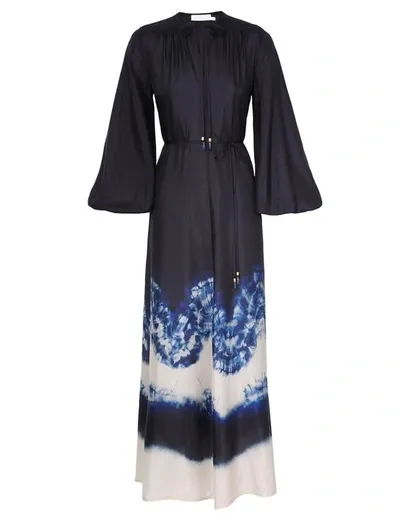 Zimmermann Junie Billow Maxi Dress In Navy