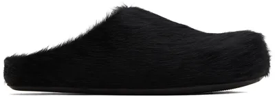 Marni Black Calf-hair Fussbett Loafers