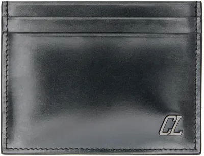 Christian Louboutin Black Kios Card Holder In Slver-blck/gun Metal