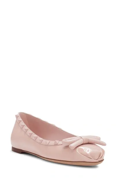 Valentino Garavani Rockstud Ballerina Flat In Rose Quartz