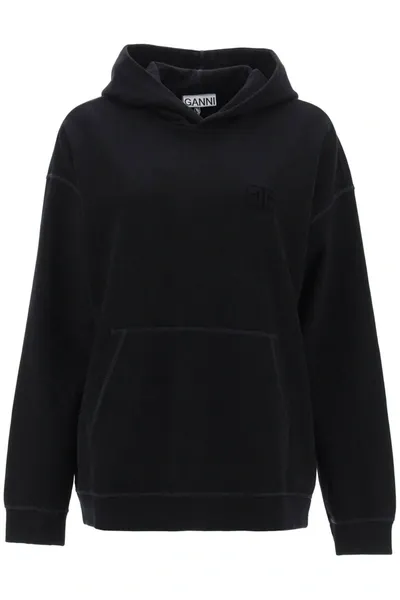 Ganni Oversized Hoodie In Black