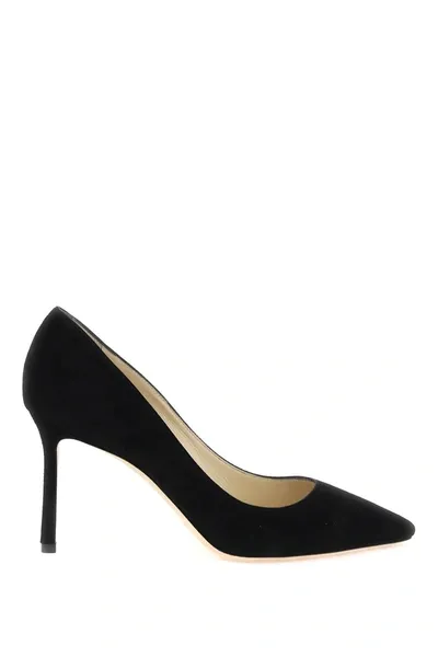 Jimmy Choo Romy 85 Suede Pump In Black