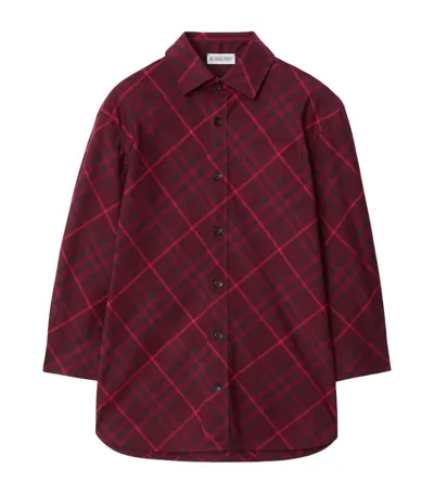 Burberry Kids'  Childrens Check Cotton Shirt In Claret