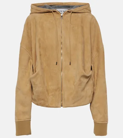 Loewe Suede Jacket In Brown