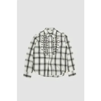 Universal Works Frill Shirt Shadow Check Ecru