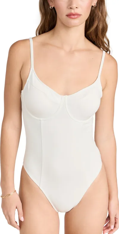 Good American Good Scuba Show-off One-piece Swimsuit In Ivory