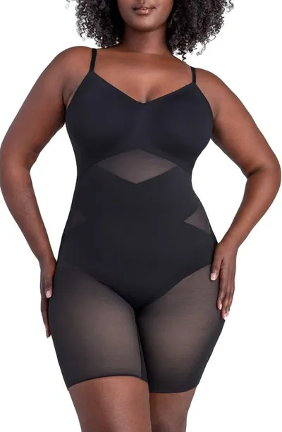 Honeylove Low Back Mid Thigh Bodysuit In Runway