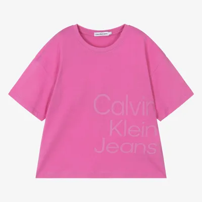 Calvin Klein Teen Girls Pink Cotton T-shirt