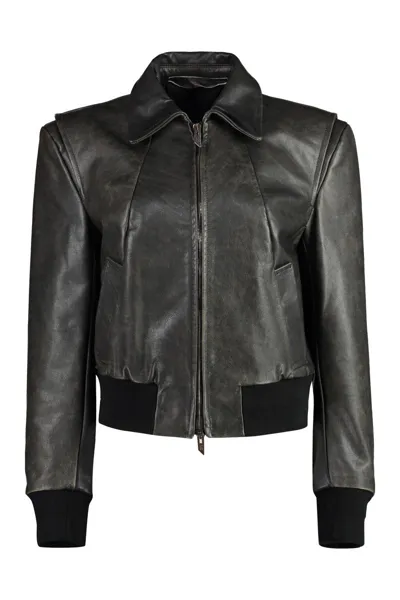 Salvatore Santoro Leather Jacket In Black