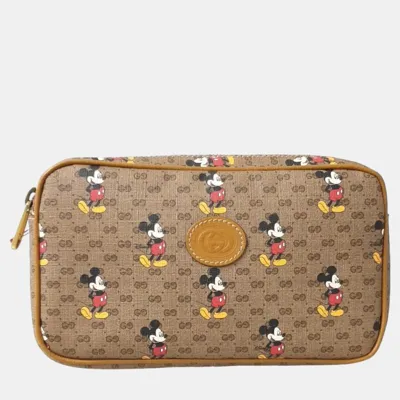 Pre-owned Gucci Printed Belt Bag In Brown