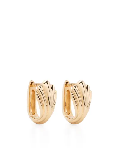 Lizzie Mandler Fine Jewelry 18kt Yellow Gold Fluted Huggie Hoop Earrings