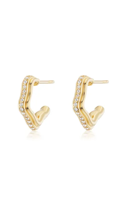 Sorellina Marea 18k Yellow Gold Huggie Diamond Earrings