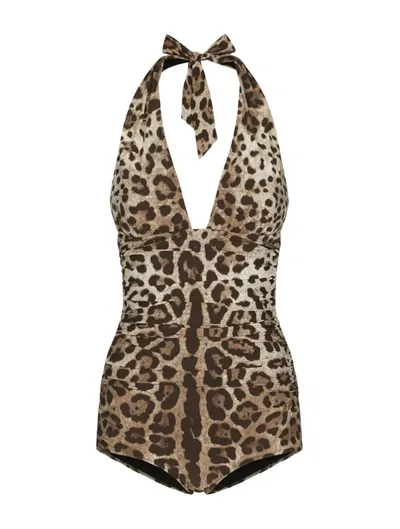 Dolce & Gabbana Leopard-print Swimsuit In アニマリエプリント