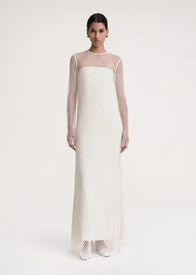 Totême Layered Lace Dress Snow In Multicolor