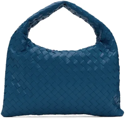 Bottega Veneta Navy Small Hop Bag In 4425 Deep Pacific M